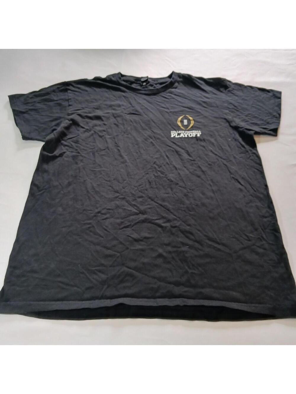 Hanes College Football Playoff Men's Black Cotton T-shirt Short Sleeve L